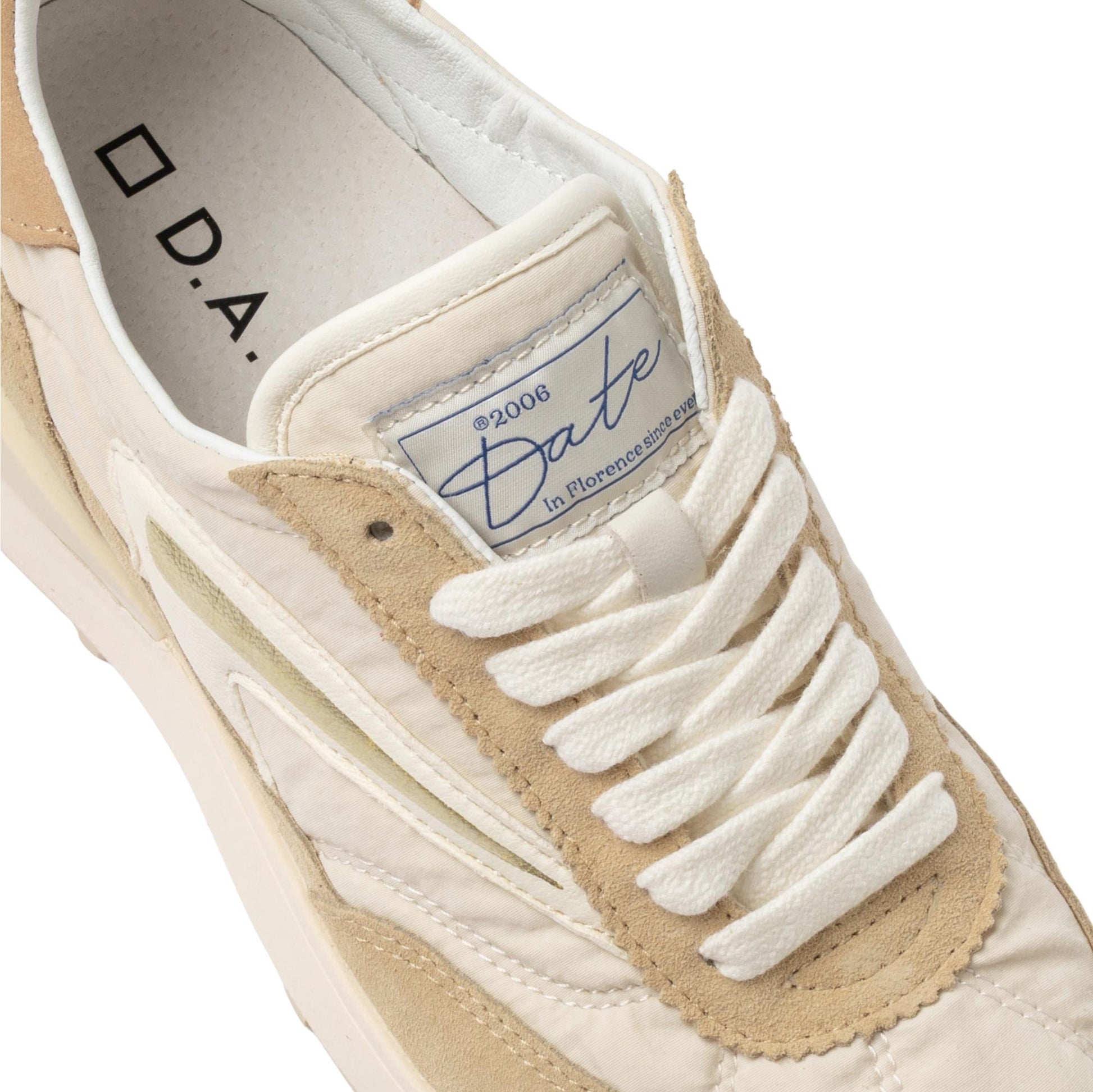 D.A.T.E. Athleta Nylon AT-NY-IV sneaker donna in nylon e suede color ivory 