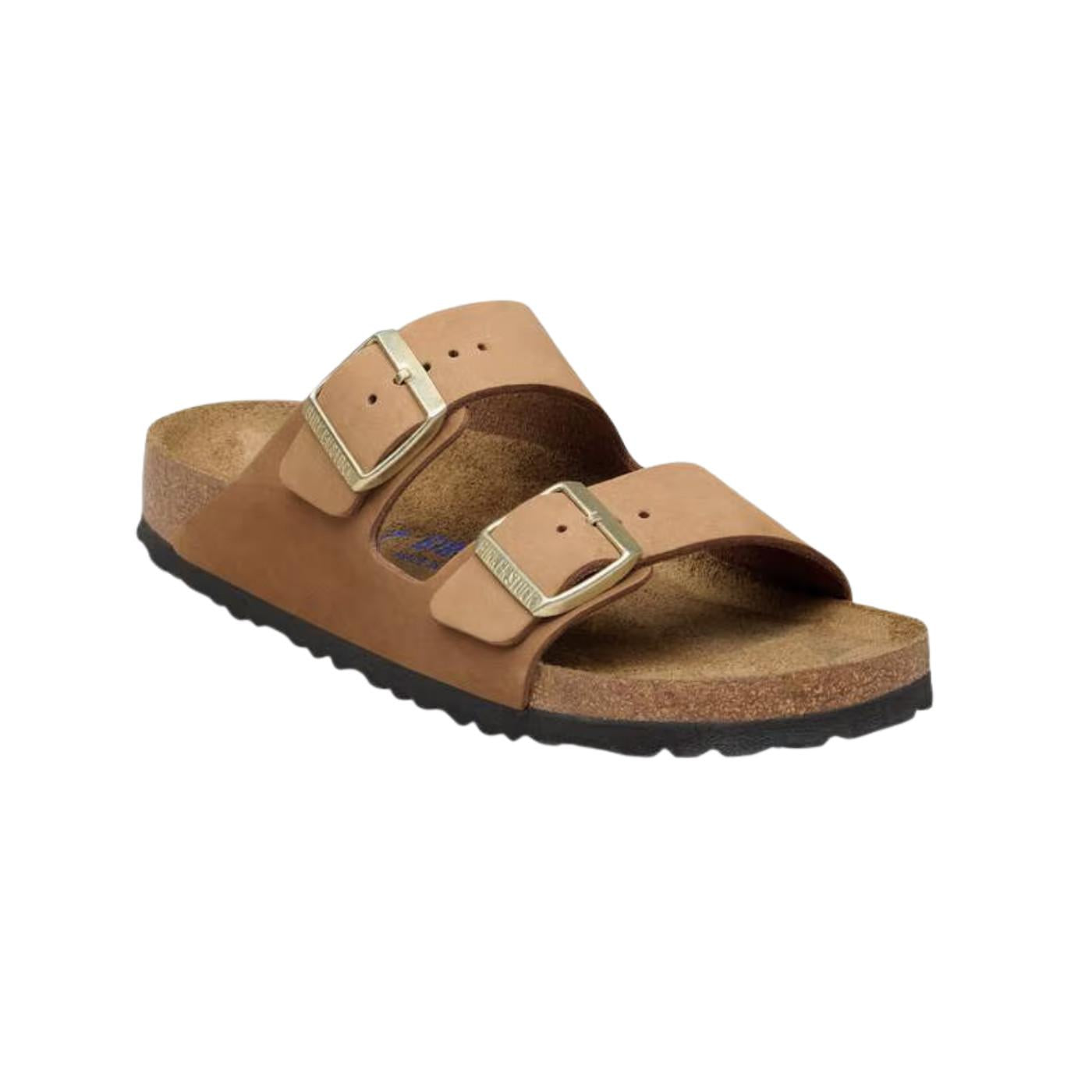 Birkenstock Arizona Soft Footbed Nubuck Leather Mink sandalo unisex in nabuk soft footbed narrow fit 