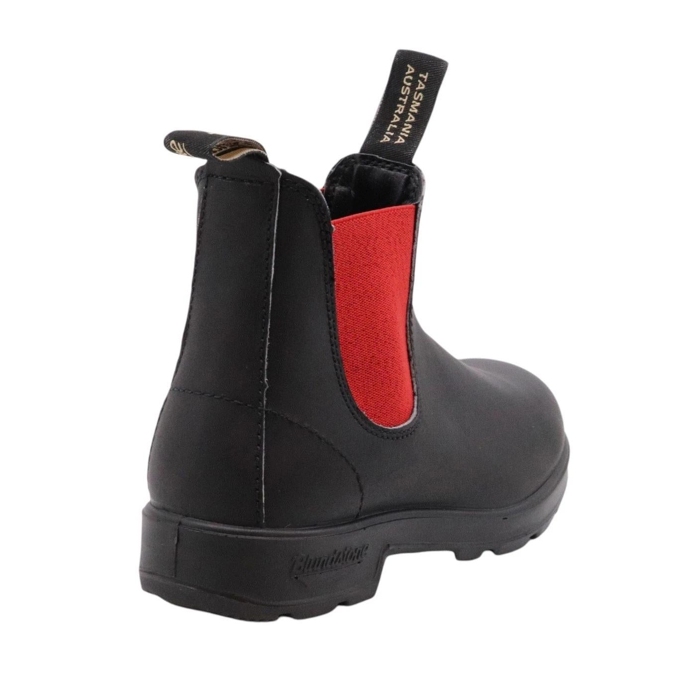 Blundstone 508 chelsea Boot in pelle nera con elastici laterali in rossi 