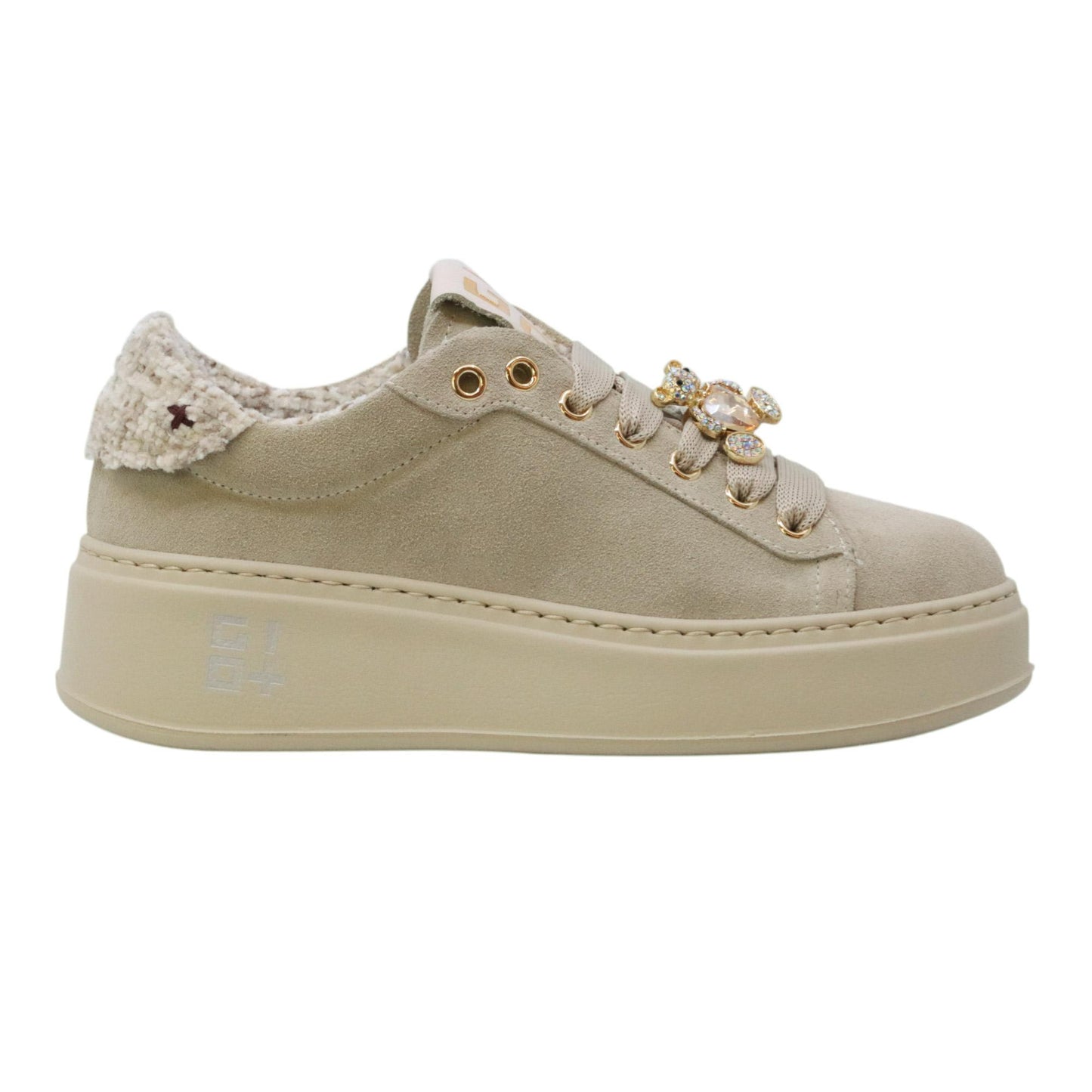GIO+ PIA428A Combi sneaker donna in camoscio crema 