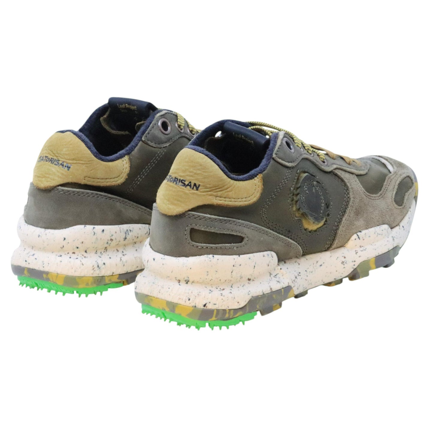 Satorisan Chacrona Pull Up Swamp sneaker uomo in pelle verde scuro 