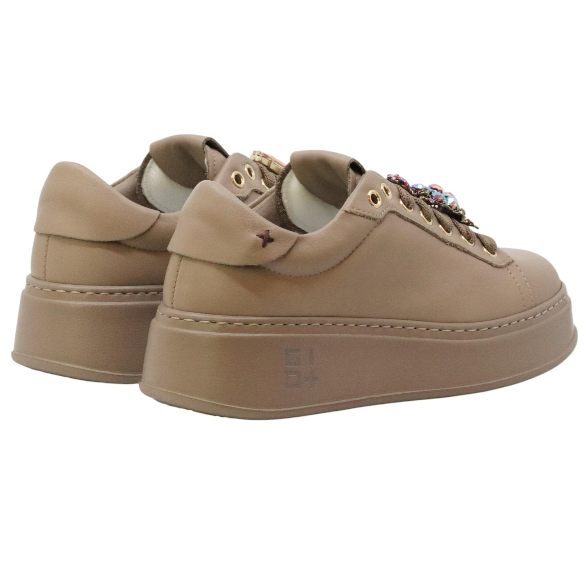 GIO+ PIA432B Combi sneaker donna in pelle taupe PIA432BTAUPE GIO+