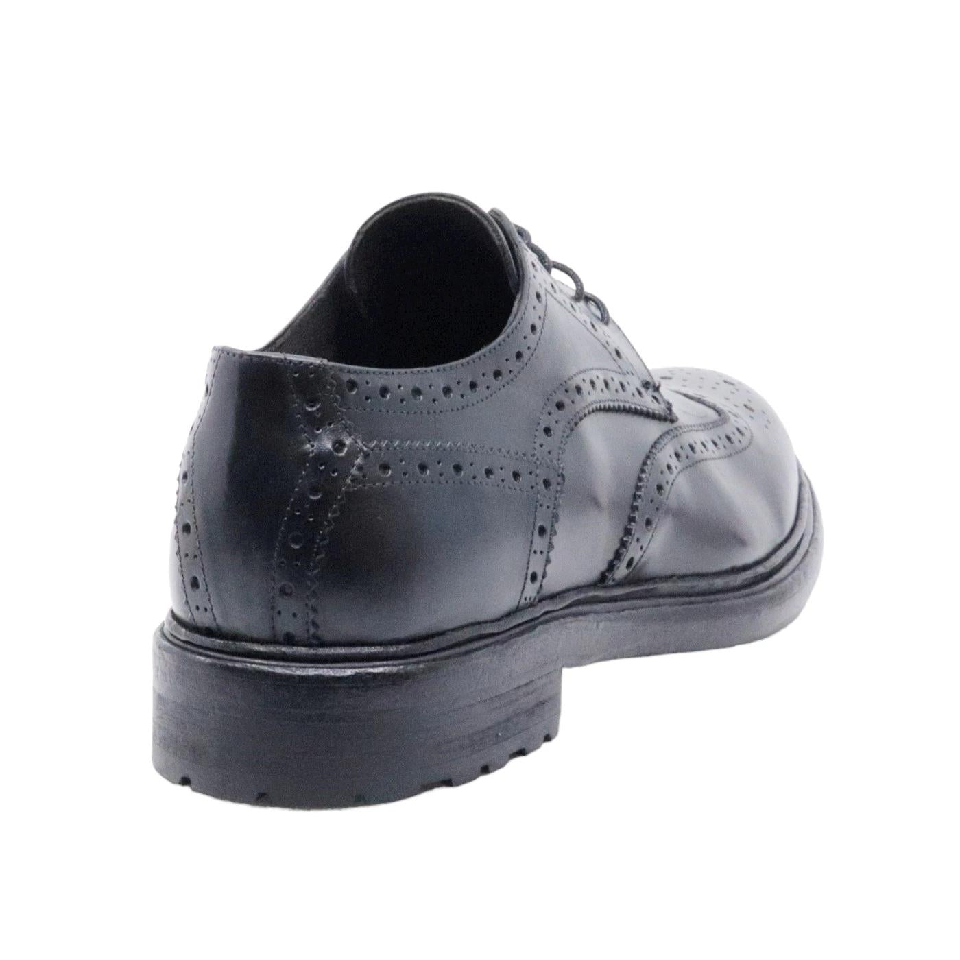 Crispiniano 6089 scarpa derby imperiale da uomo in pelle nera 