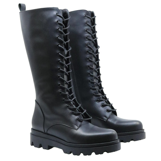 Stivale allacciato donna Ranyé BV34LX in pelle nera 