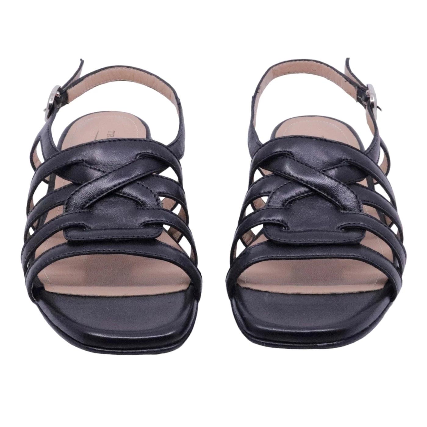 Sandalo donna Triver Flight 566 in pelle nera 