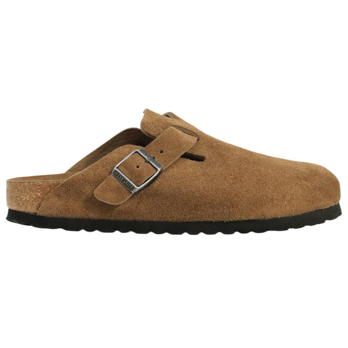 Birkenstock Boston in camoscio di colore dark tea 