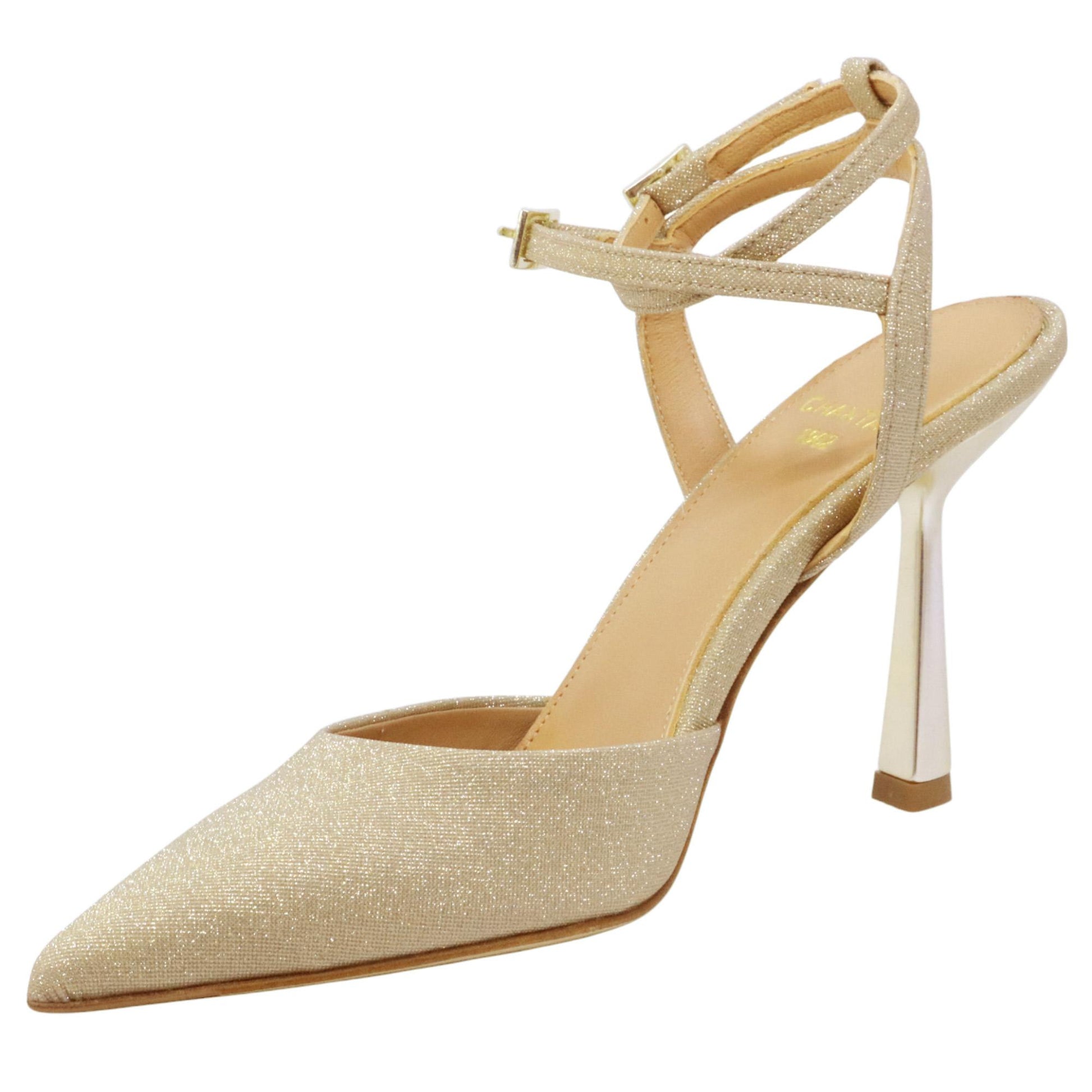Slingback donna Chantal 1967 in pelle platino luminosa 