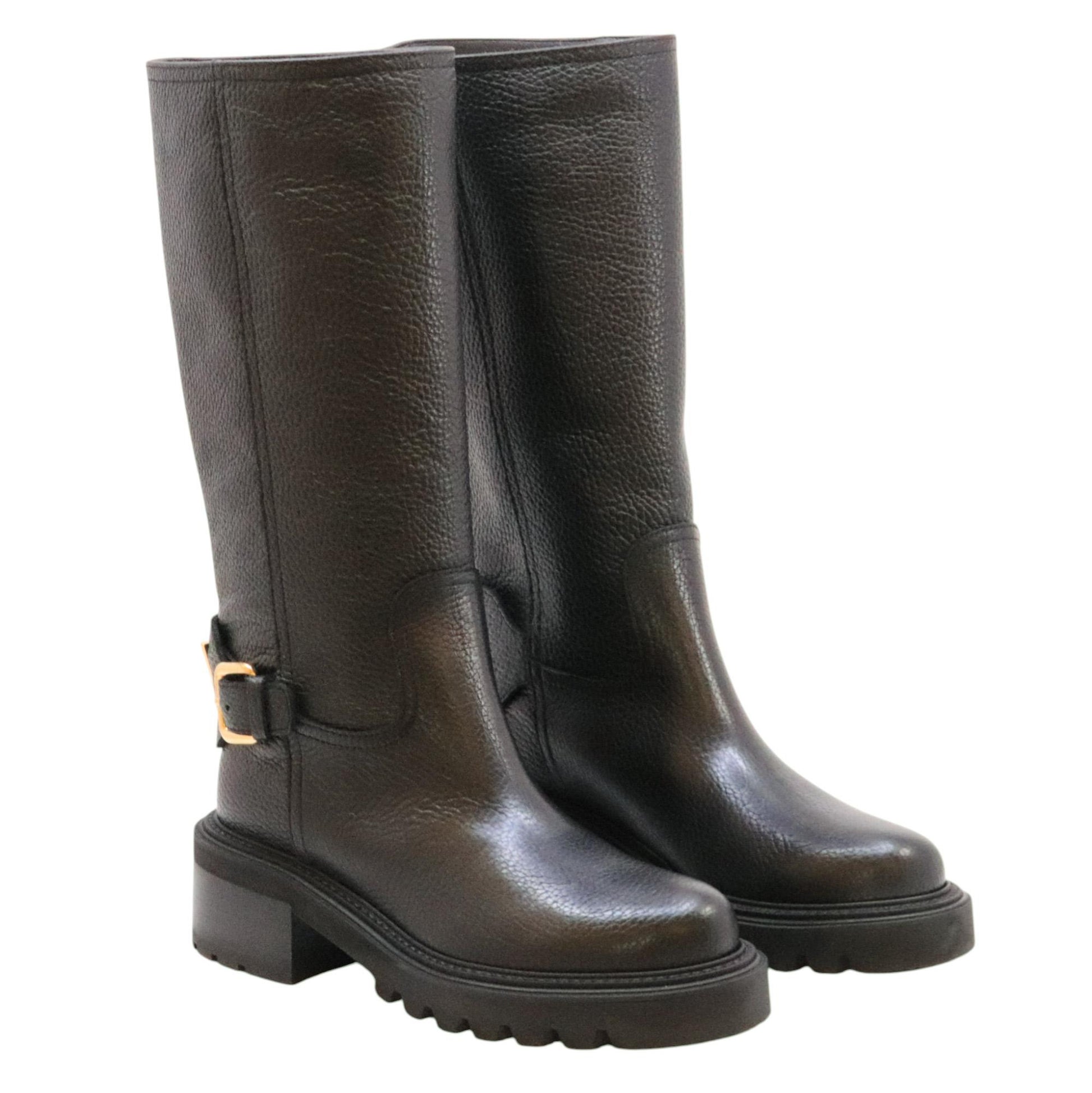 Via Roma 15 4496 stivale donna in pelle martellata nera 