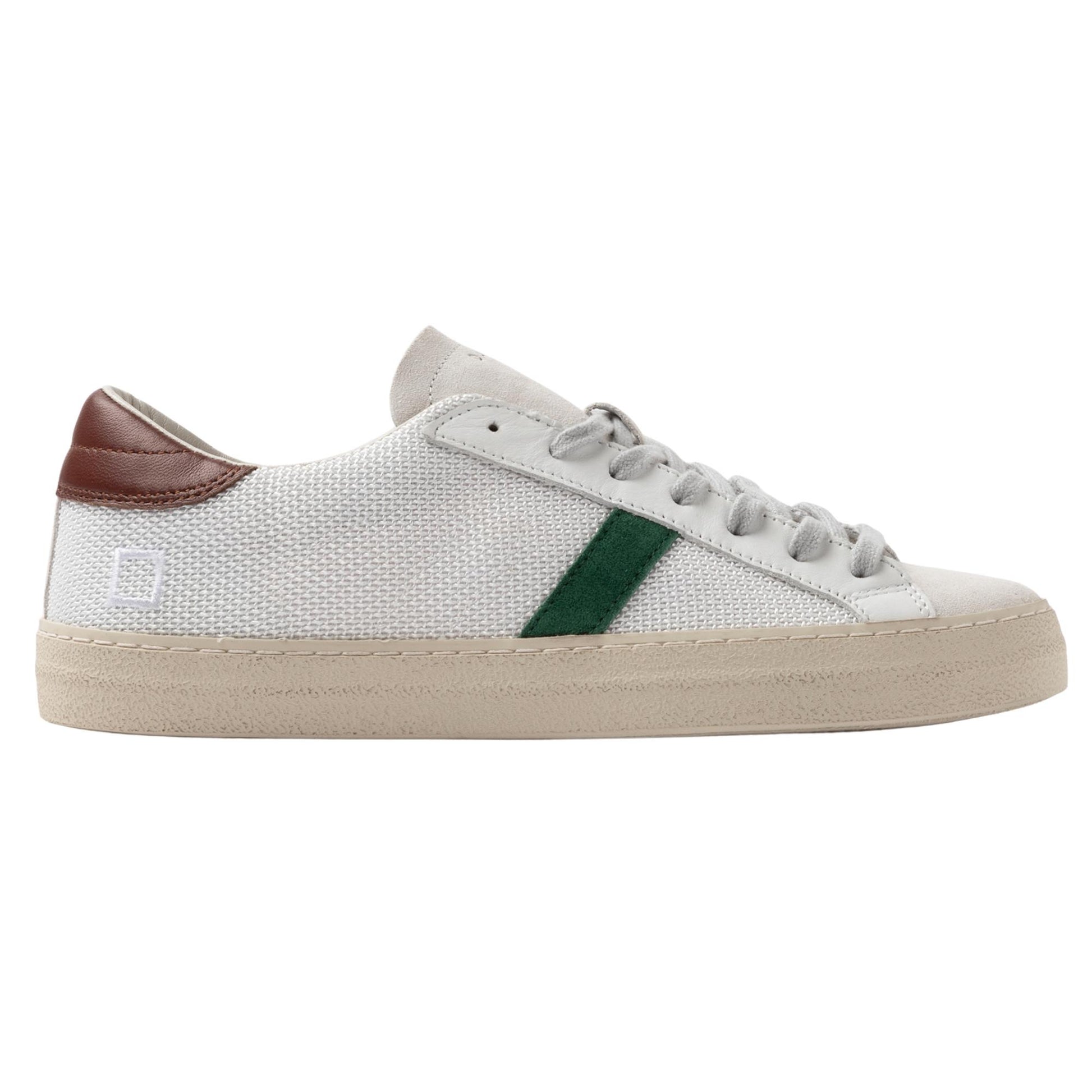 D.A.T.E. Hill Low Argegno HL-AR-WN sneaker uomo in pelle bianca e marrone 