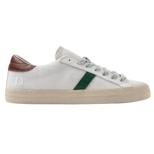 D.A.T.E. Hill Low Argegno HL-AR-WN sneaker uomo in pelle bianca e marrone 