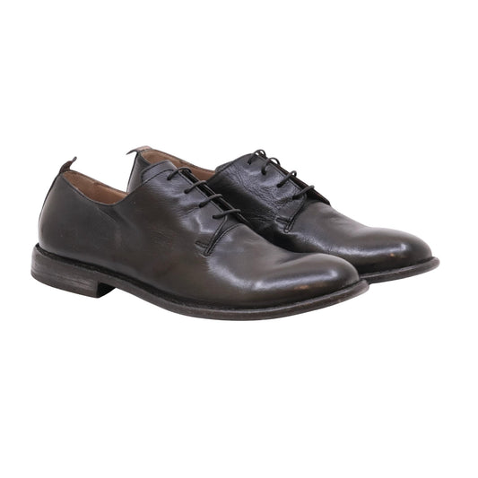 Moma 14501A Minsk stringata uomo in pelle nera con suola in gomma 