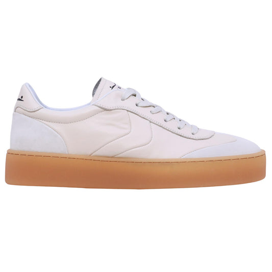 Voile Blanche Mind 02 sneaker uomo in pelle bianca e camoscio 