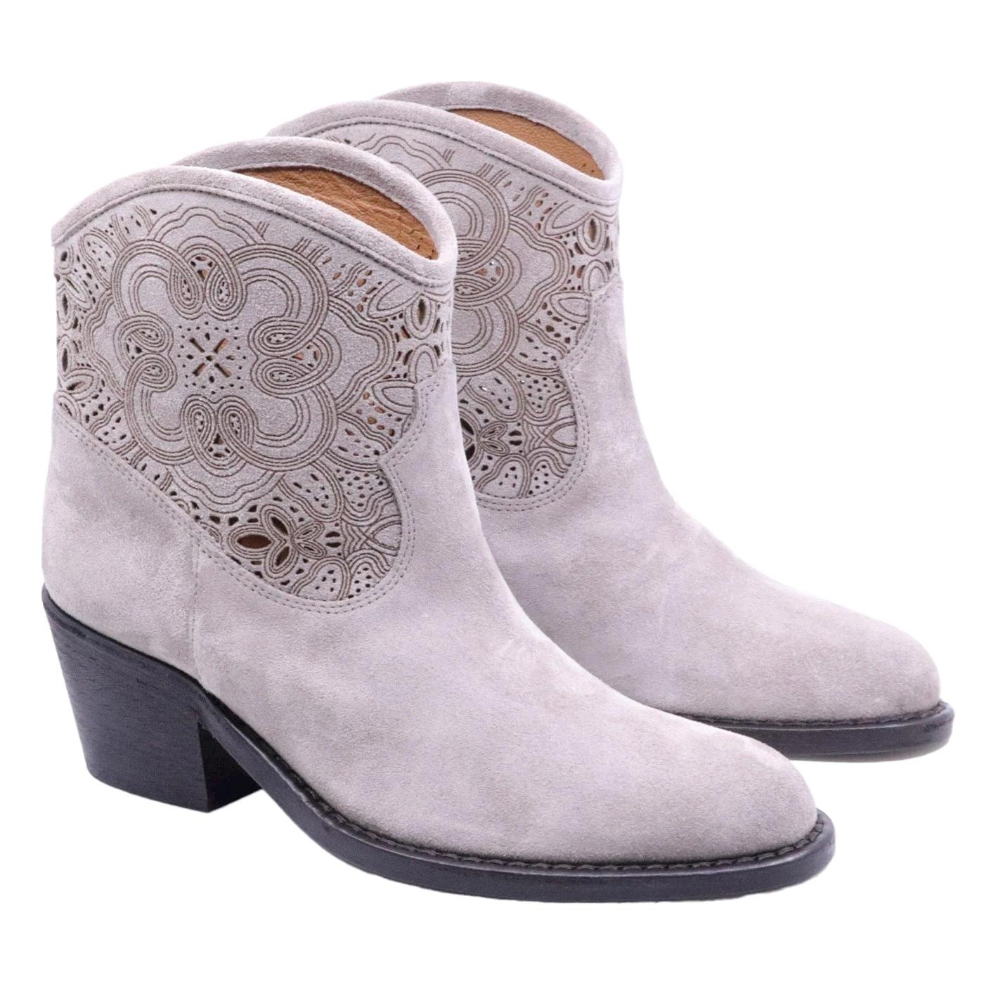 Stivaletto texano Via Roma 15 4148 in pelle scamosciata fango 