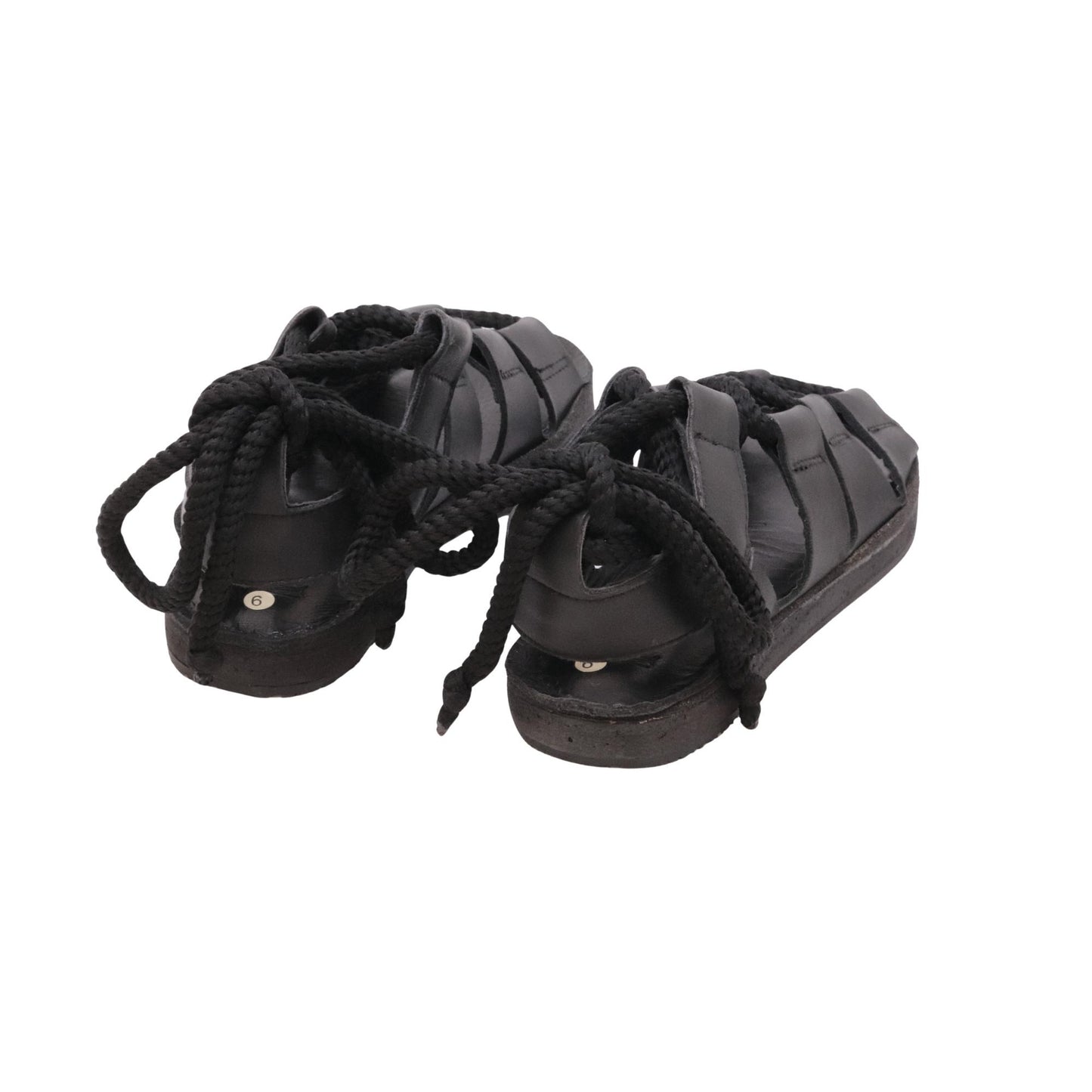 Duca D'Ascalona 106 sandalo donna in pelle nera stile schiava con suola in gomma 