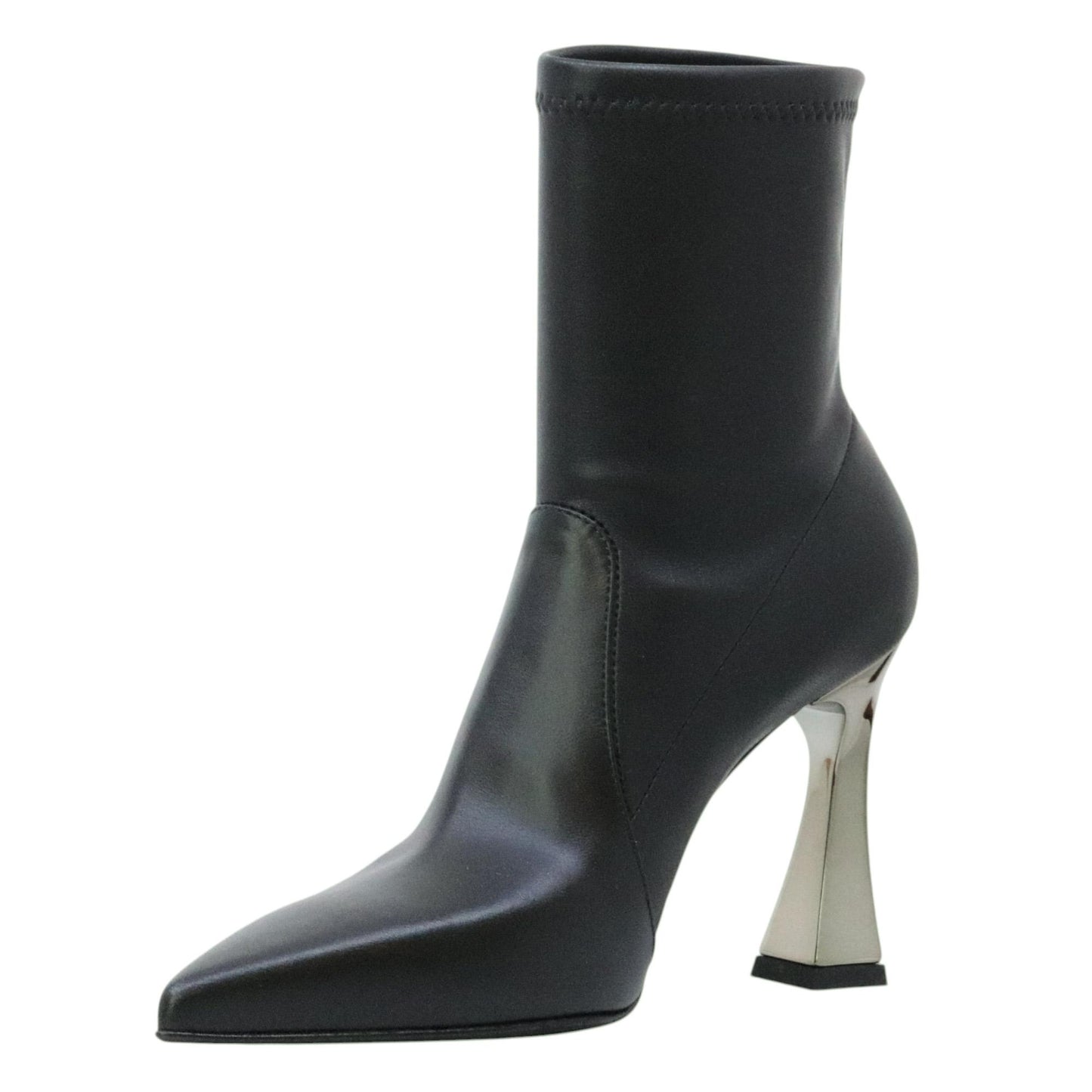 Sergio Levantesi Melita56 tronchetto donna in pelle nera e ecopelle 