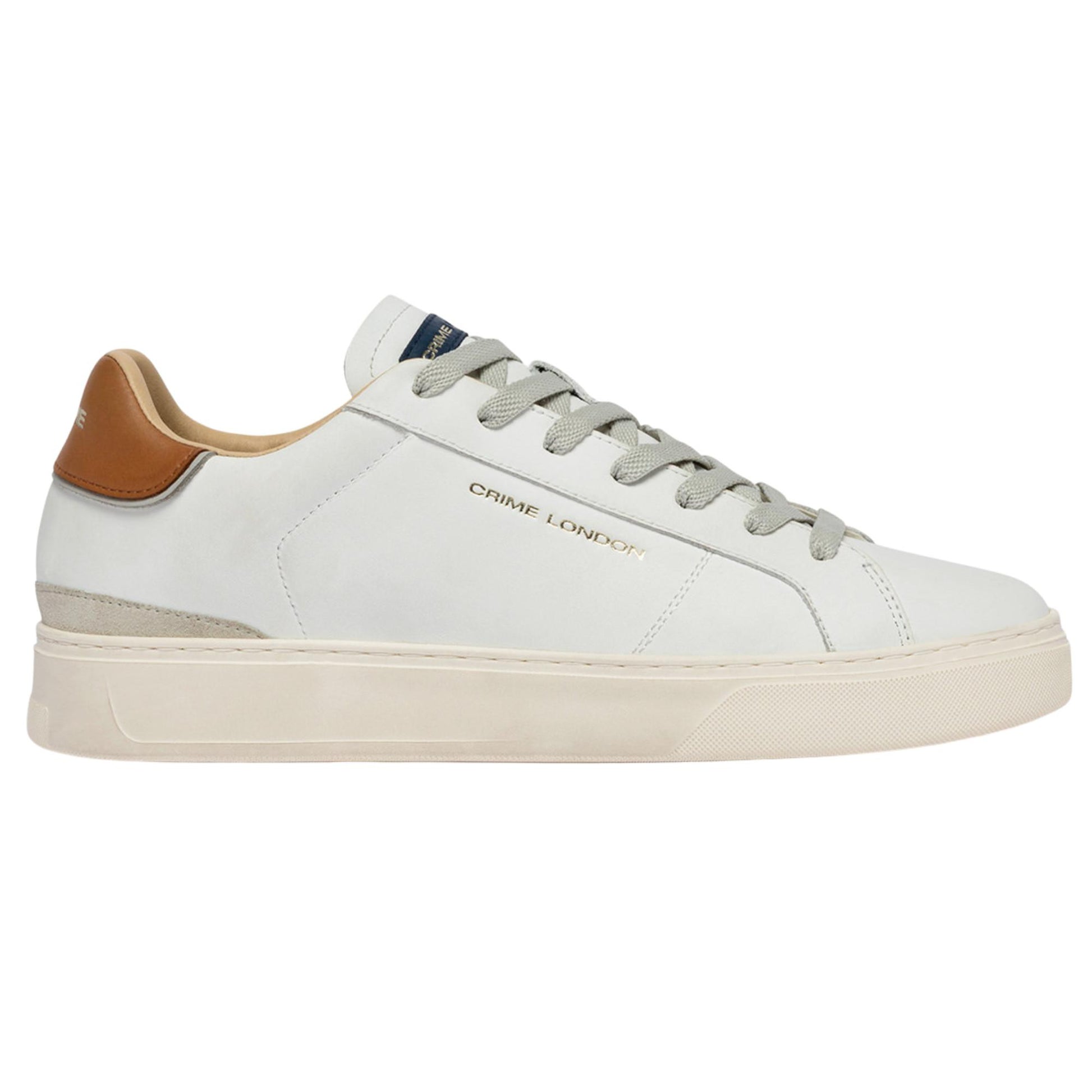 Crime London Blade Caramel Brûlée 19704 sneaker uomo in pelle bianca e camoscio 