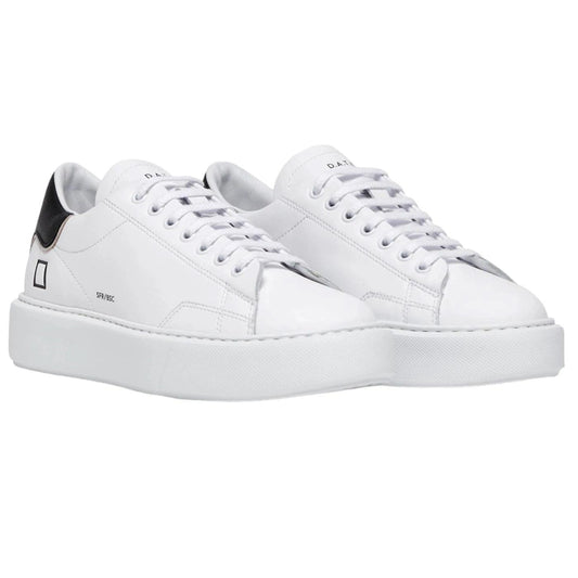 DATE Sfera Calf White Black SF-CA-WB sneaker donna in morbida pelle bianca 
