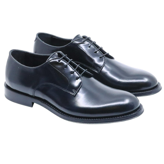 Scarpa Derby uomo Corvari 1821 in pelle nera spazzolata 