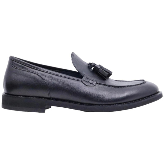 Mocassino uomo Seboy's 3542 in morbida pelle di colore nero con mappetti 