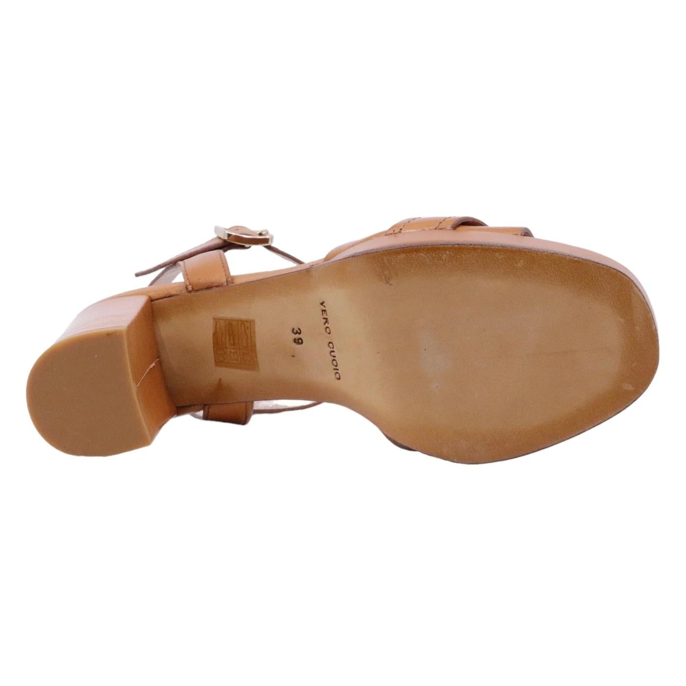 Sandalo Triver Flight 508 da donna realizzato in morbida pelle di colore cuoio 