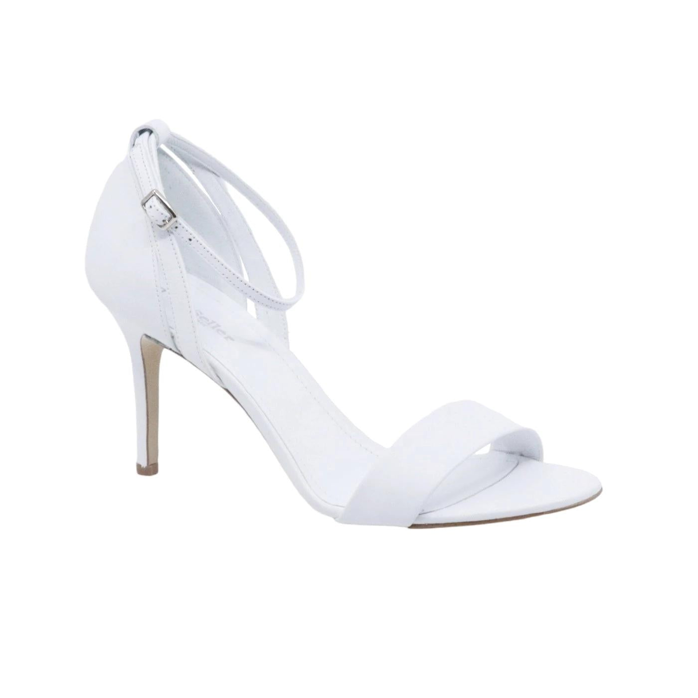 Sandalo The Seller da donna realizzato in pelle color bianco 