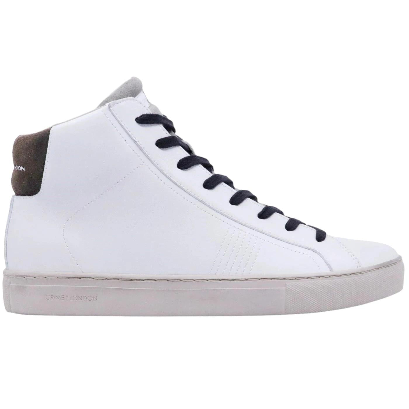 Crime London modello Essential High in morbida pelle bianca 