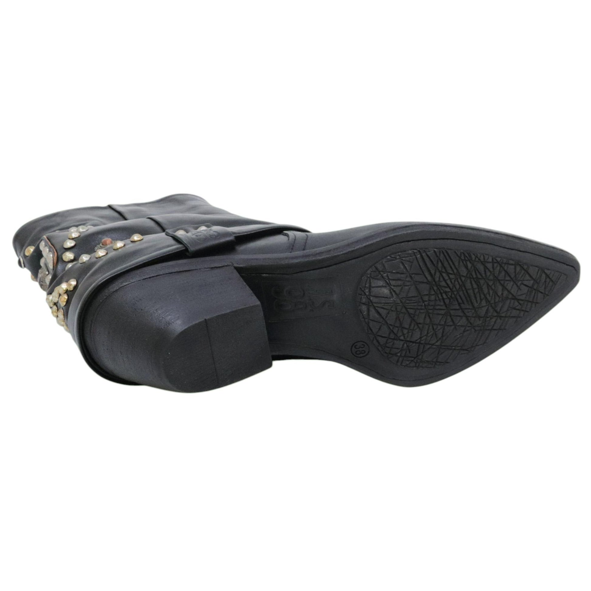 AS98 Caneva B84216 stivaletto donna in pelle nera 