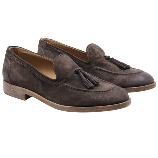 Mocassino uomo Moma 17402F in camoscio marrone 
