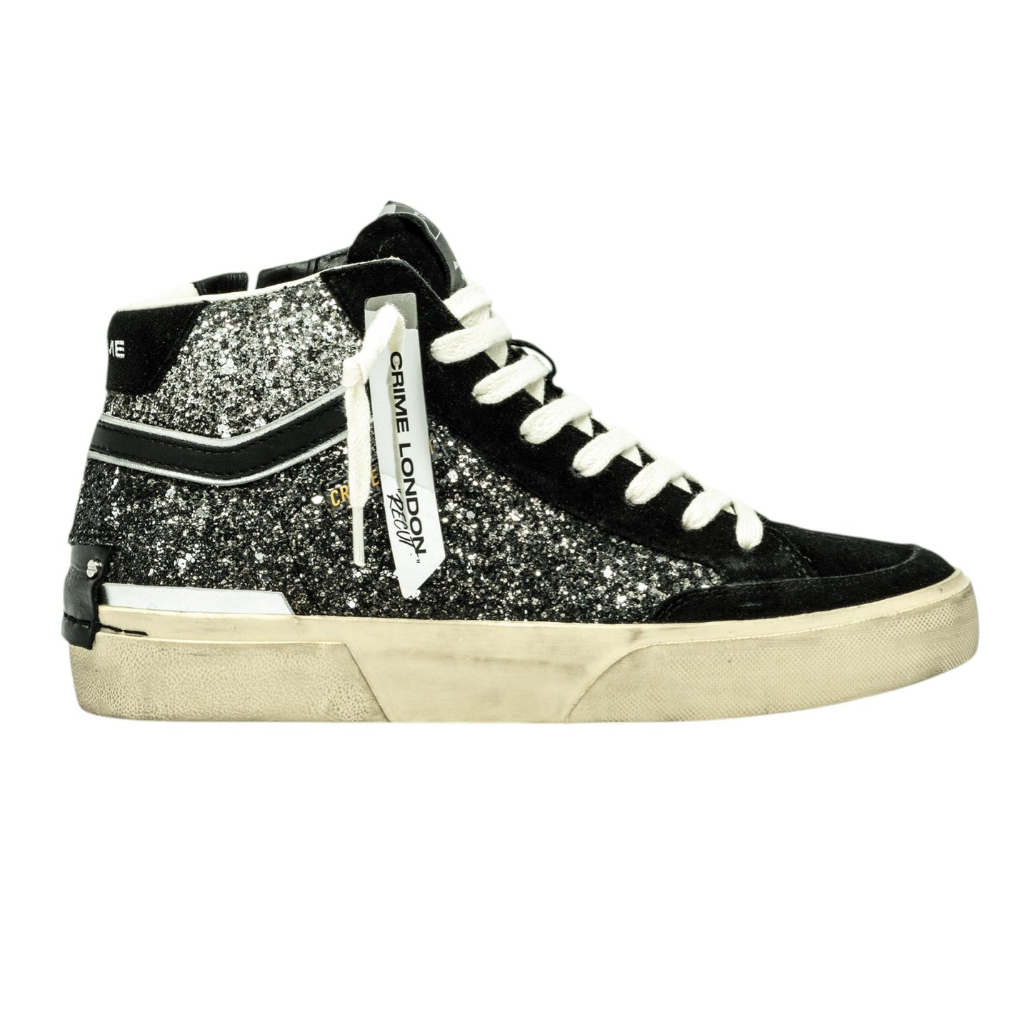 Crime London 25174 Recut High sneakers donna in pelle nera 