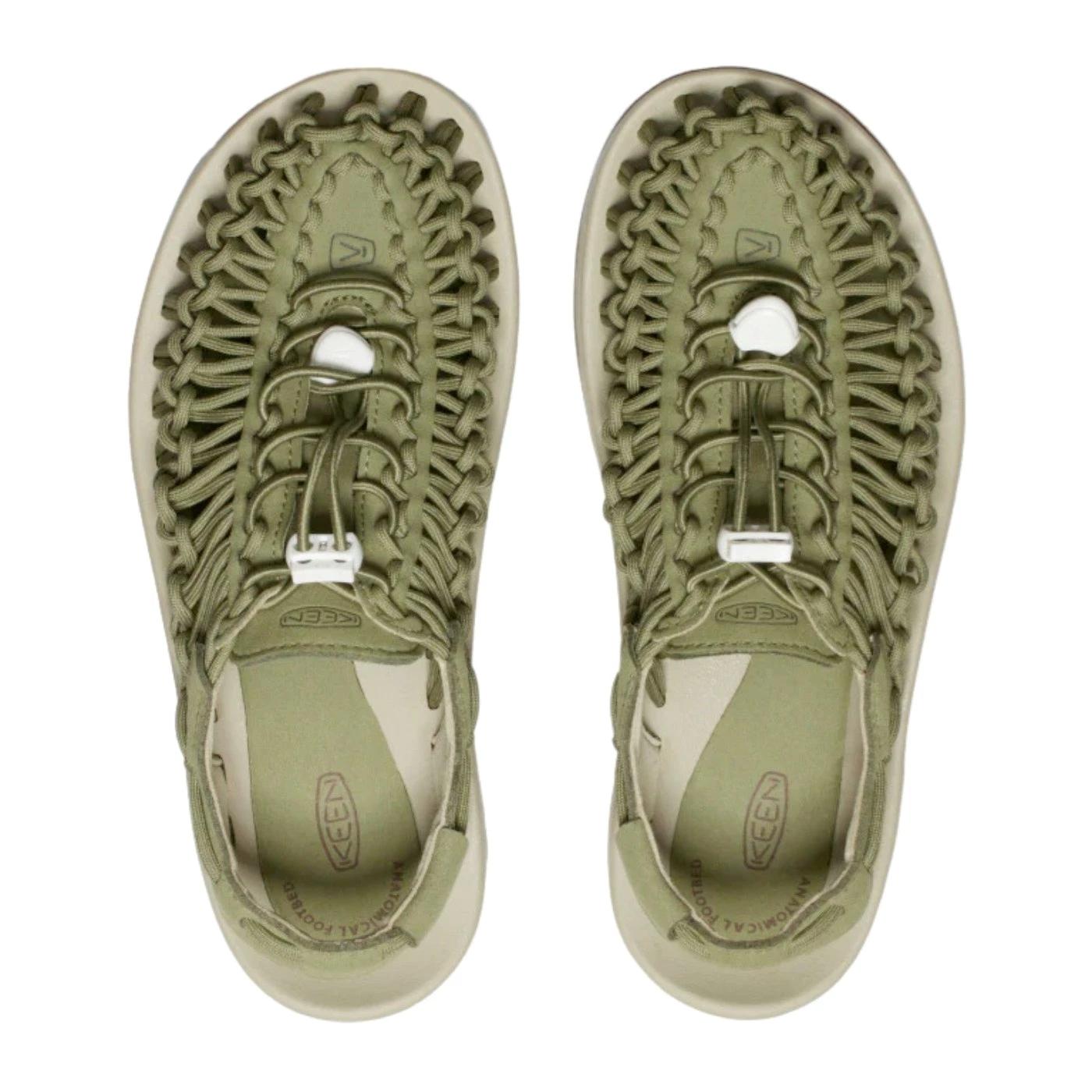 Sandalo donna Keen Uneek 1028869 con elastico verde safari 