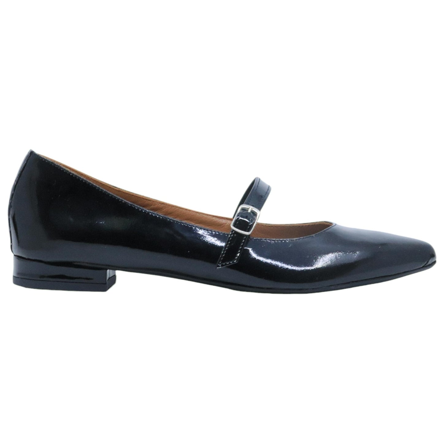 Jaffè 605 ballerina donna in vernice nera con cinturino 