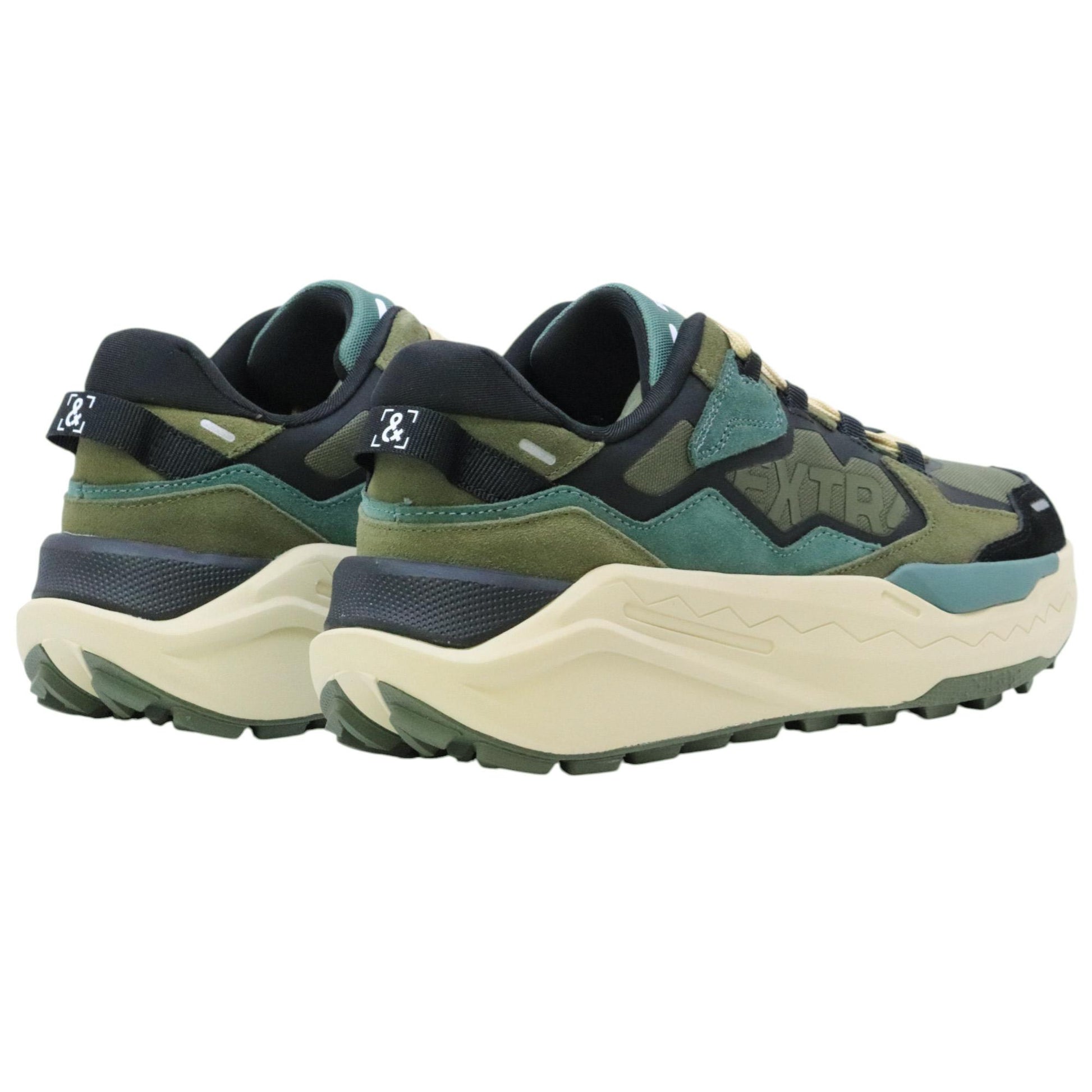 Extr4 Kaizen XL 1.04 sneaker uomo in suede e tessuto tecnico verde e nero 8701744TECNICOBCO-VERDE EXTR4