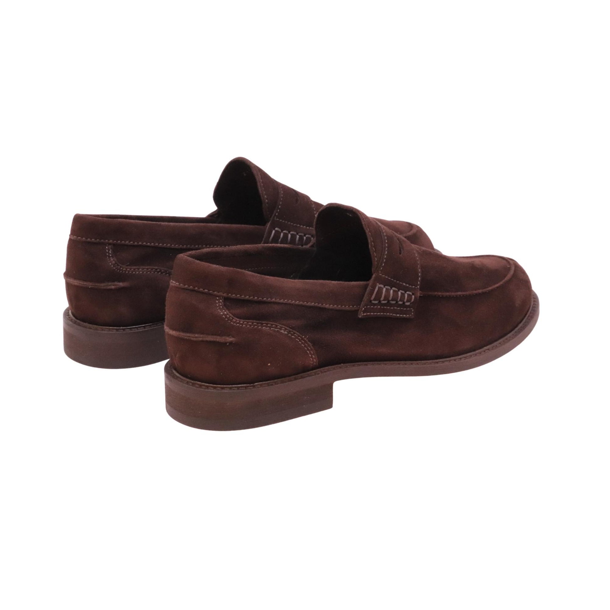 Antica Cuoieria 23115 Amalfi mocassino uomo in camoscio marrone con suola in cuoio 