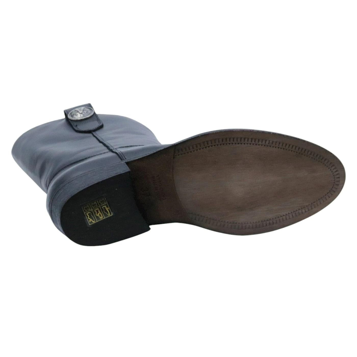 Stivaletto texano Via Roma 15 4378 in pelle nera dallo stile vintage 