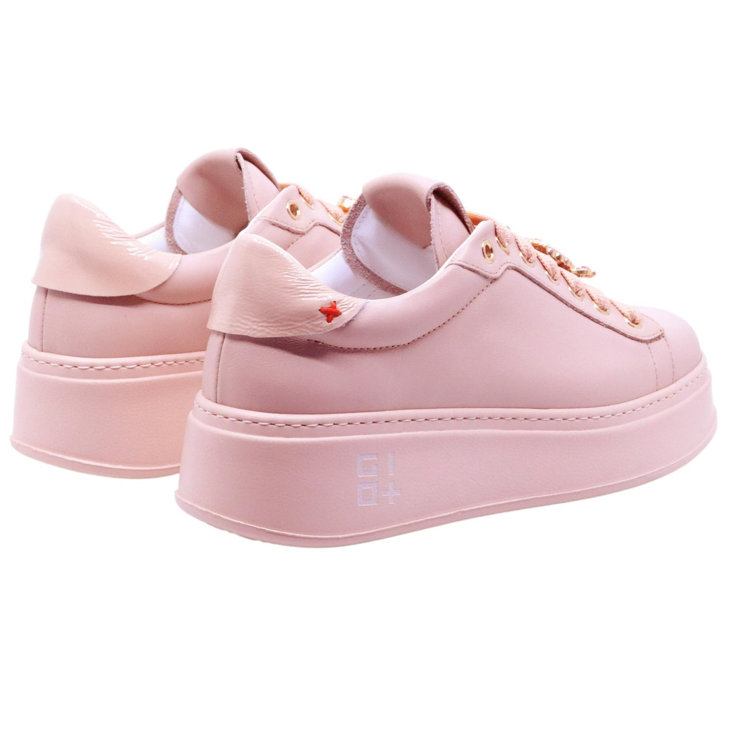 Sneaker donna Gio+ PIA322B in pelle nude rosa 