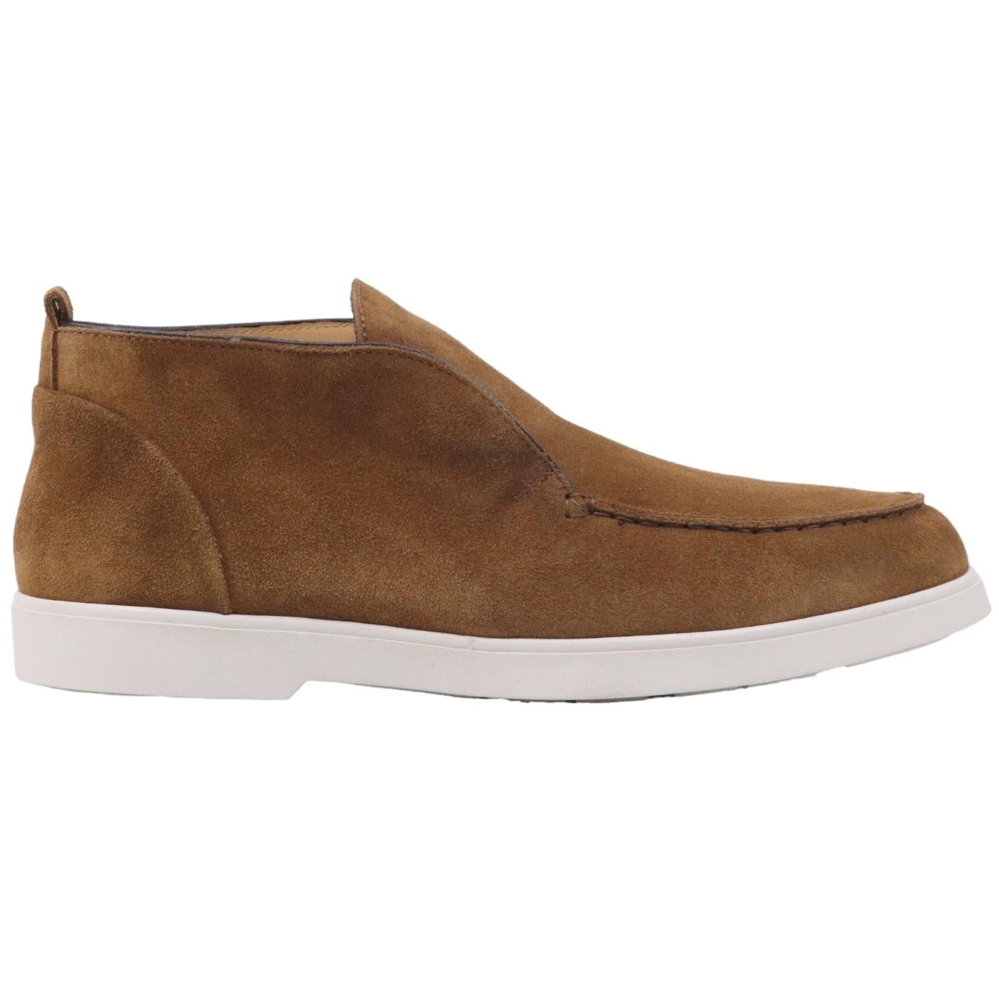 Sneaker uomo Rossano Bisconti in camoscio di colore marrone sigaro 