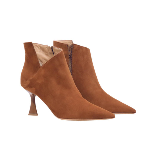 Isabelle Paris IS424 tronchetto donna in camoscio cuoio con tacco 