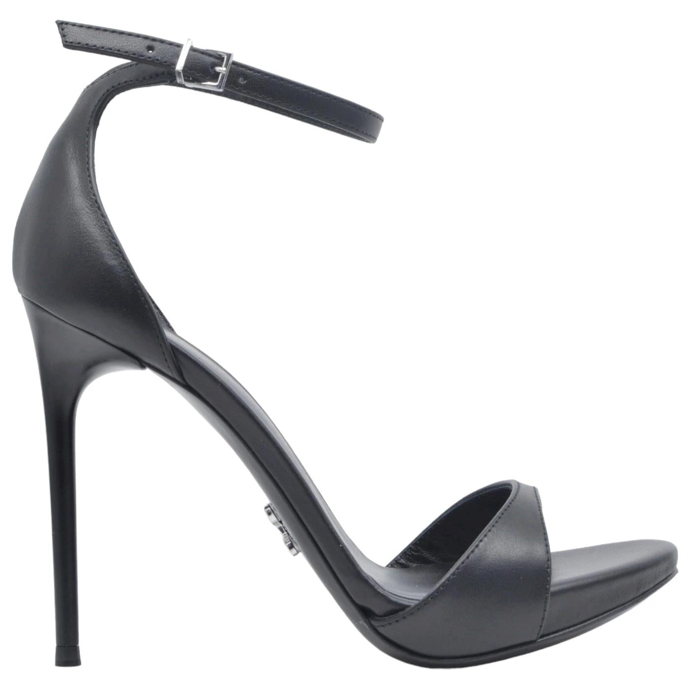 Sandalo con tacco Sergio Levantesi Zuma in pelle nera 