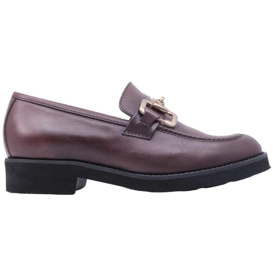 Mocassino donna Le Briella Z800F in pelle nappata di colore bordeaux con morsetto 