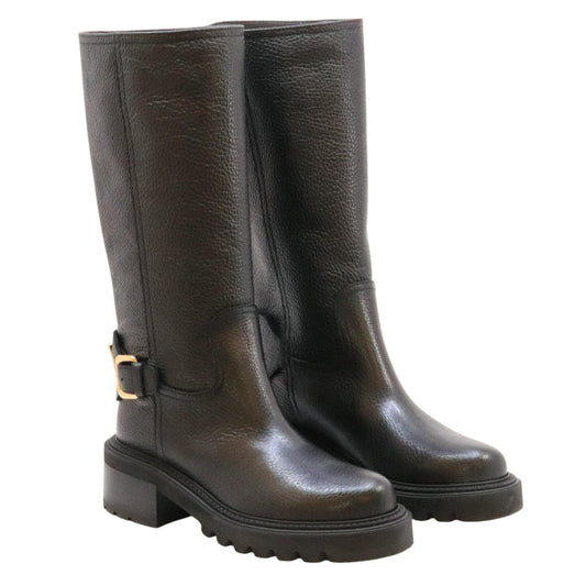 Via Roma 15 4496 stivale donna in pelle martellata nera 