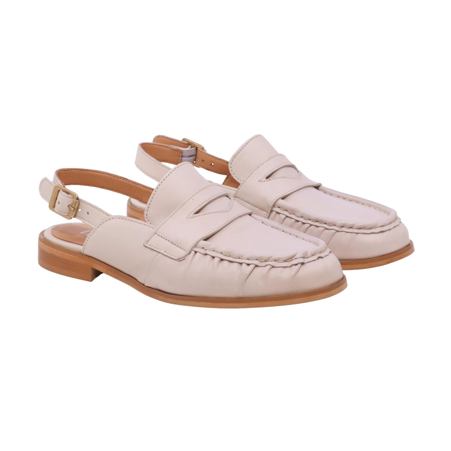 Mjus N13106 Cleo mocassino a slingback donna in pelle beige 