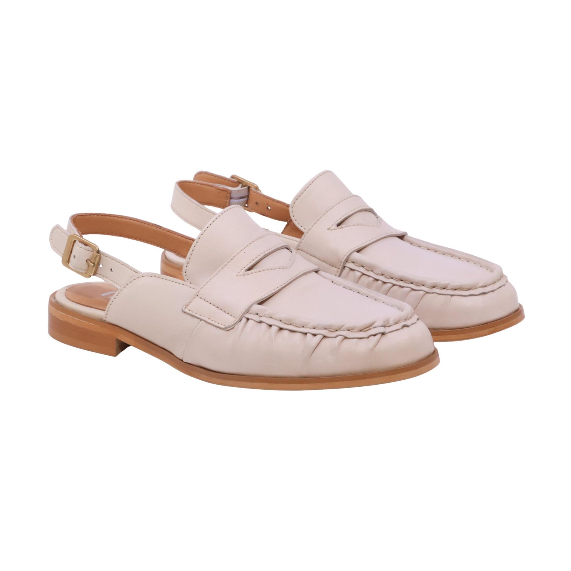 Mjus N13106 Cleo mocassino a slingback donna in pelle beige 