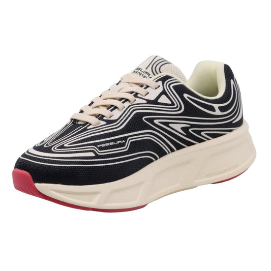 Sneaker donna Fessura Runflex #02 in tessuto tecnico nero 