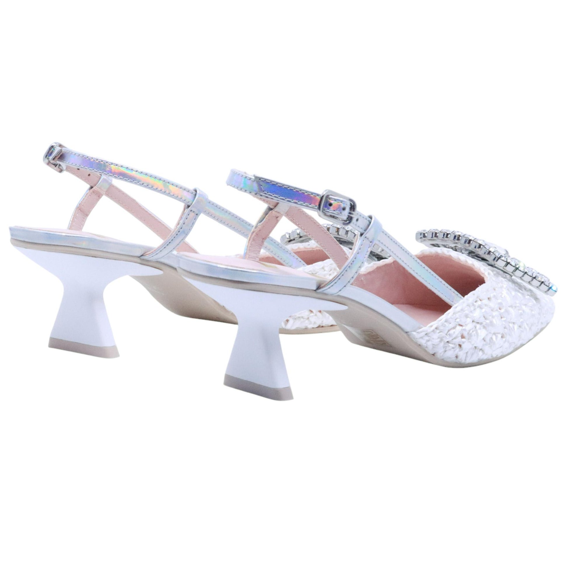 Ras 8045 slingback donna in corda bianca 