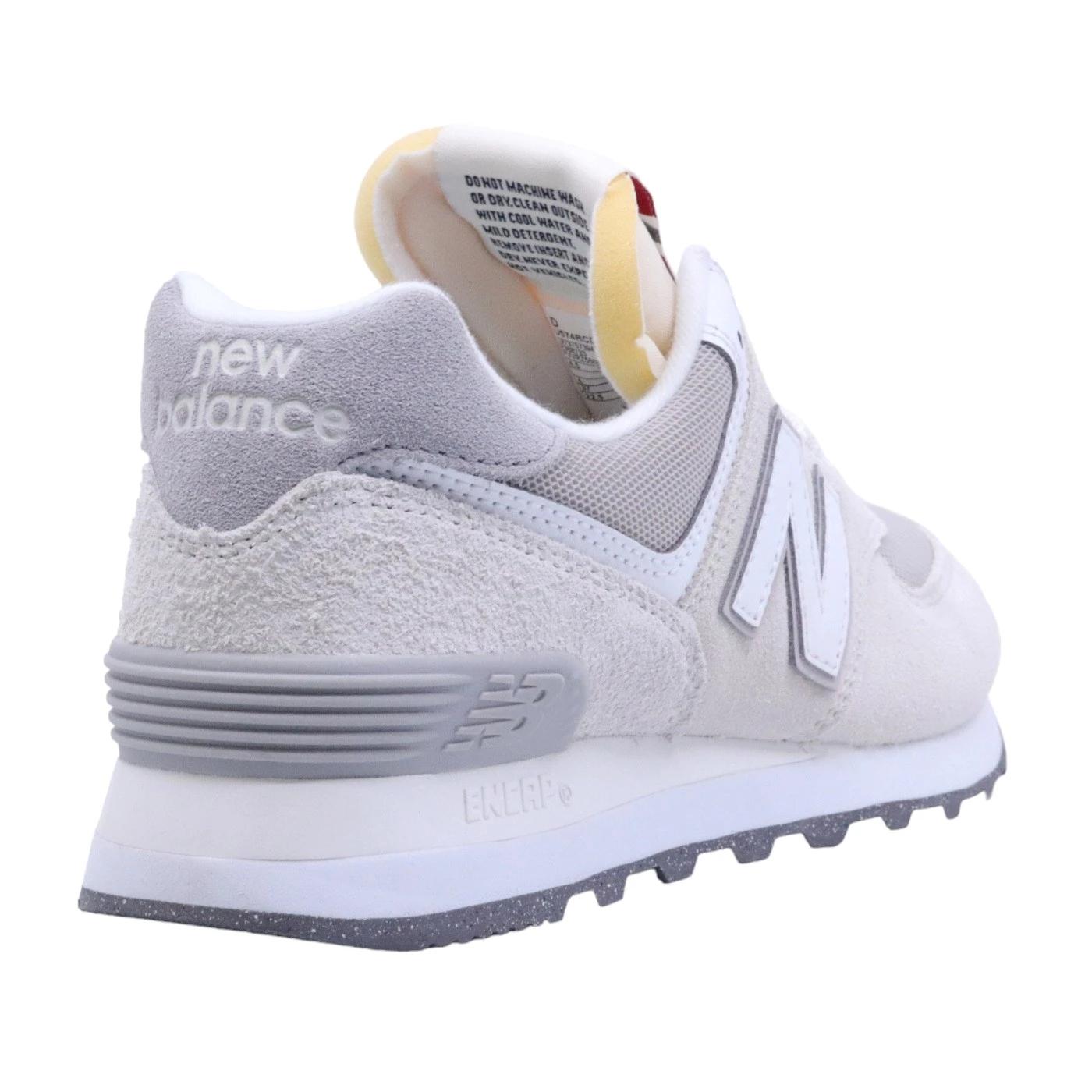 Sneaker donna New Balance 574 in tessuto e camoscio di colore grigio e beige 