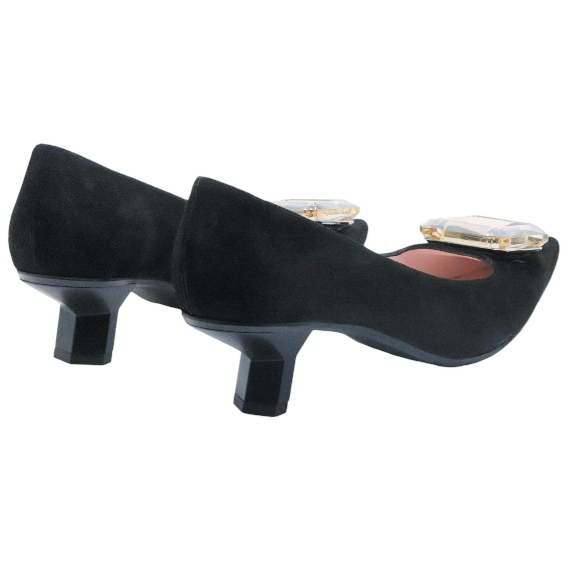 Ras 7741 decolletè da donna in camoscio nero 