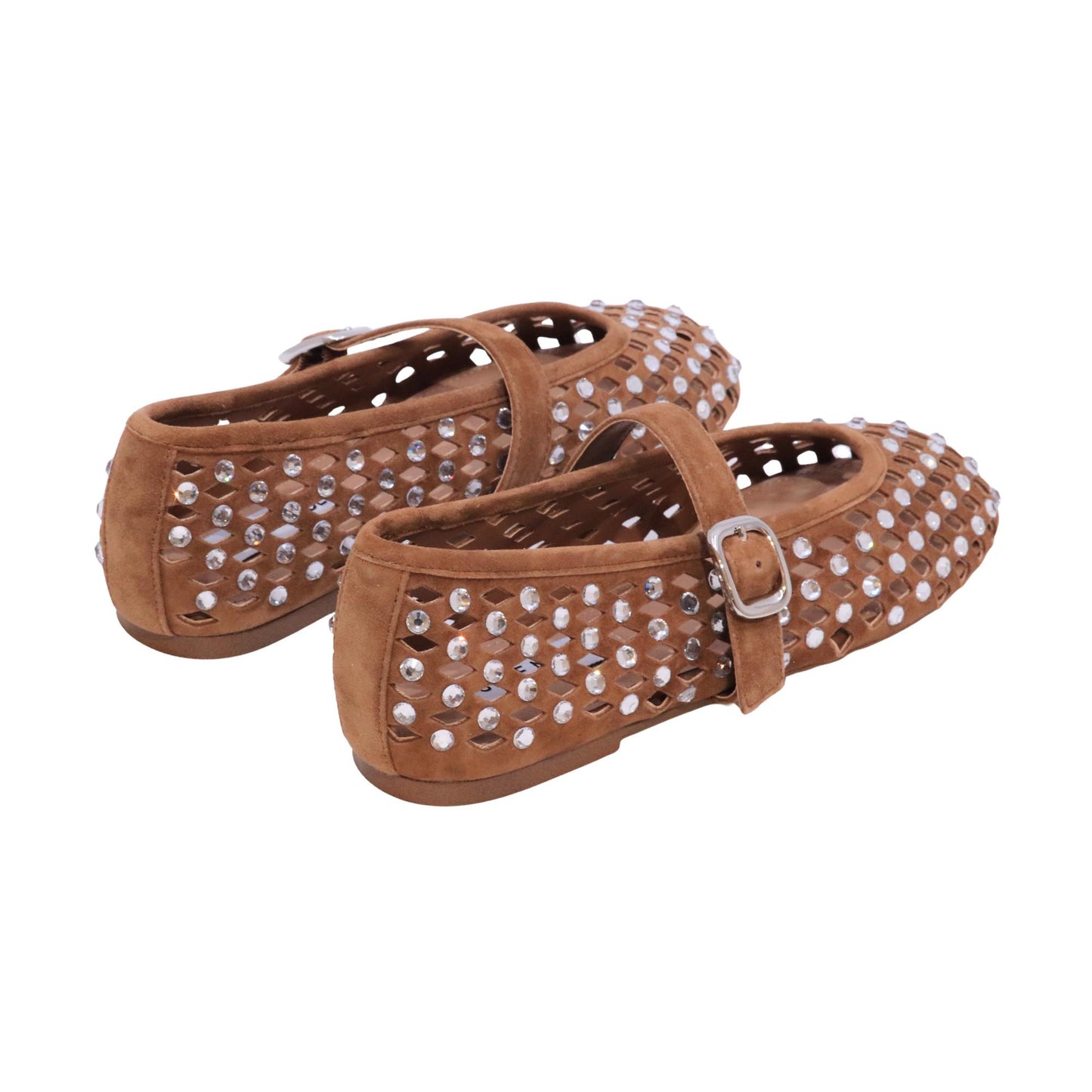 Steve Madden Rerun ballerina donna in suede chestnut 