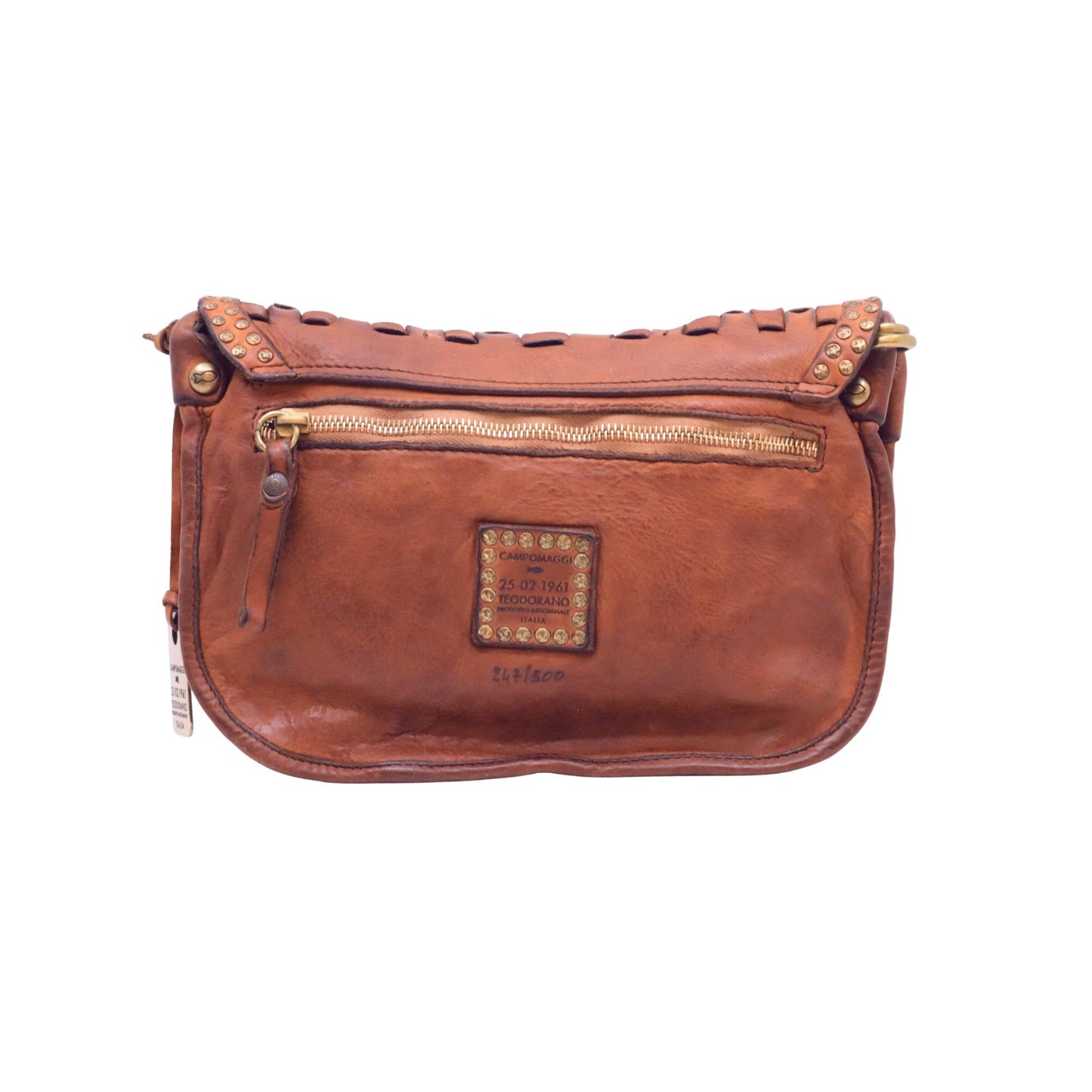 Campomaggi Sofia Bag Anniversary C046470ND-X1755 borsa monospalla donna in pelle cognac edizione limitata 247/500 