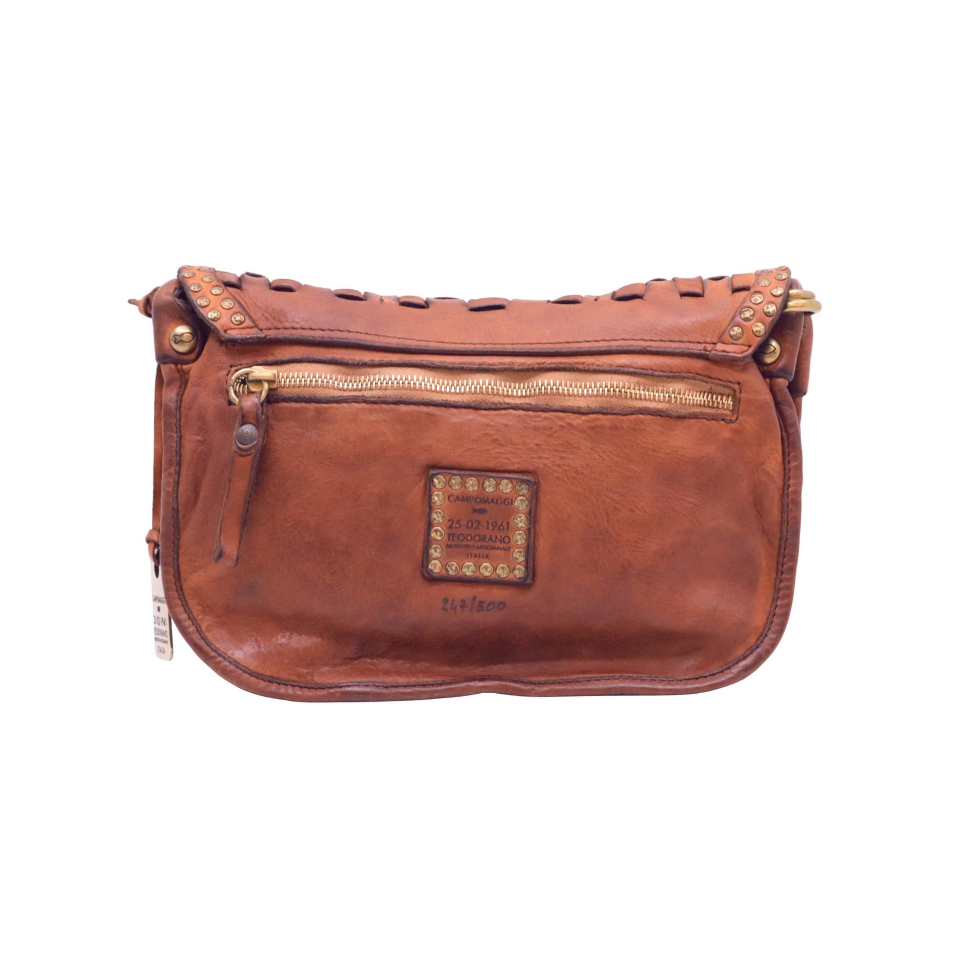 Campomaggi Sofia Bag Anniversary C046470ND-X1755 borsa monospalla donna in pelle cognac edizione limitata 247/500 