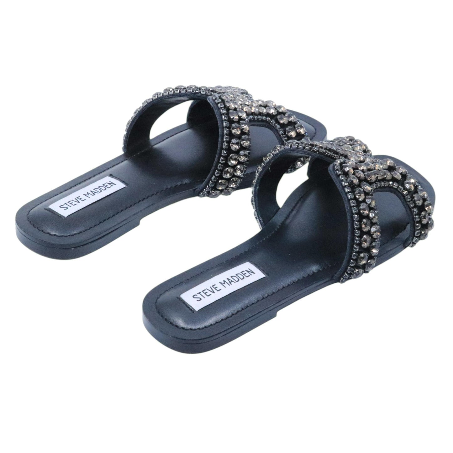 Ciabatta Steve Madden Zaira in pelle nera e strass 